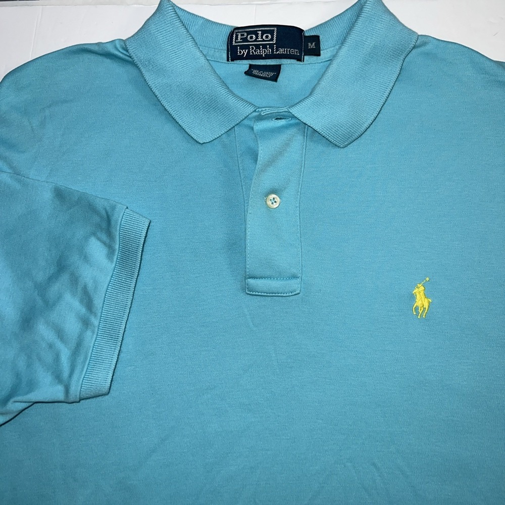 Polo Ralph Lauren Men Classic Fit Soft Cotton Polo Shirt Size Medium Aqua Blue